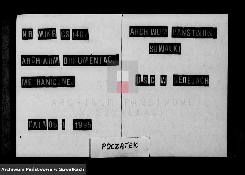 Obraz 1 z jednostki "Duplikat aktov serejskago rimsko-katoličeskago prichoda rodivšichsja, brakosočetavšichsja i umeršich za 1901 god"