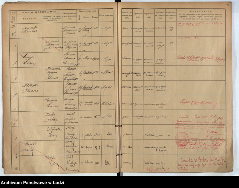 Obraz 5 z jednostki "[Księga ludności stałej m. Łodzi guberni piotrkowskiej nr domu 592-604]"