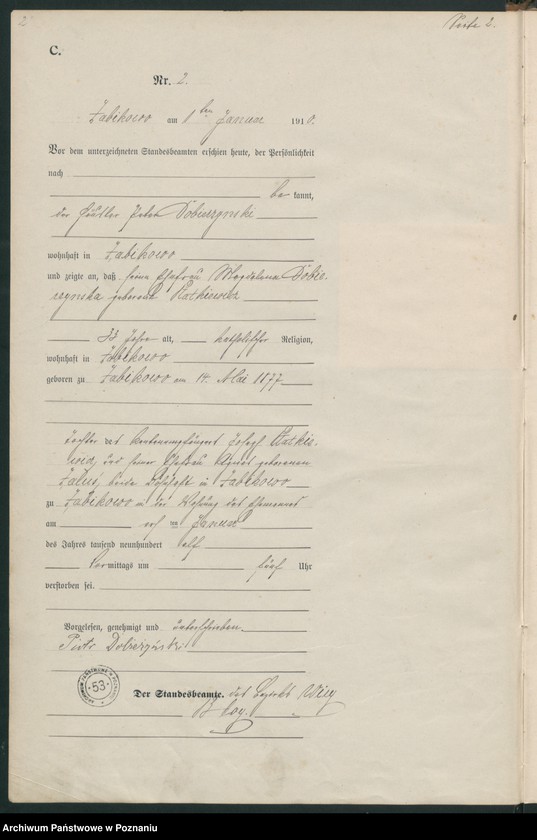 Obraz 5 z jednostki "Sterbe-Haupt-Register"