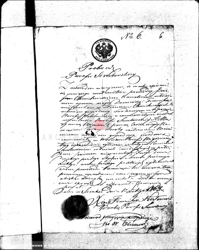 image.from.unit.number "Anneksa do Akt Zaślubionych Parafii Wigierskiej z roku 1863."