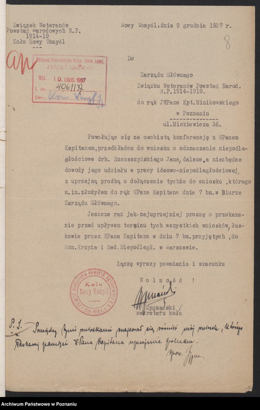 Obraz 11 z jednostki "Nowy Tomyśl - akta koła."