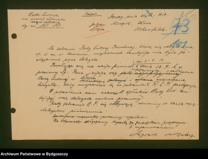 image.from.unit.number "[Rada Ludowa na powiat złotowski - część wschodnia] Wiece i zebrania. Założenie Rad Ludowych"