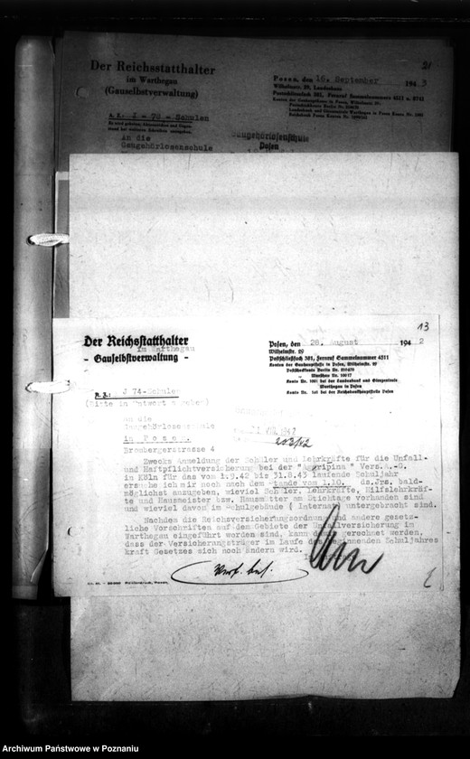 Obraz 16 z jednostki "Unfall und Haftpflichtversicherung Schüler und Lehrkräfte. [Sprawy ubezpieczeniowe]."