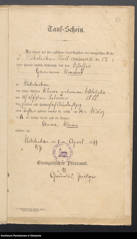 image.from.unit.number "Taufscheine, Gebursurkund und Konfirmanteb Tabelle"