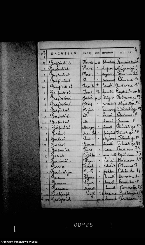 Obraz 9 z jednostki "Lista wyborców Gminy Wyznaniowej Żydowskiej w Łodzi 1924 r. lit. G"