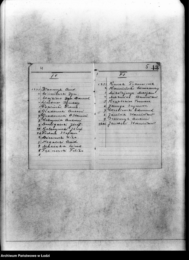 Obraz 6 z jednostki "[Lista członków rezerwy Milicji Obywatelskiej w Łodzi]"