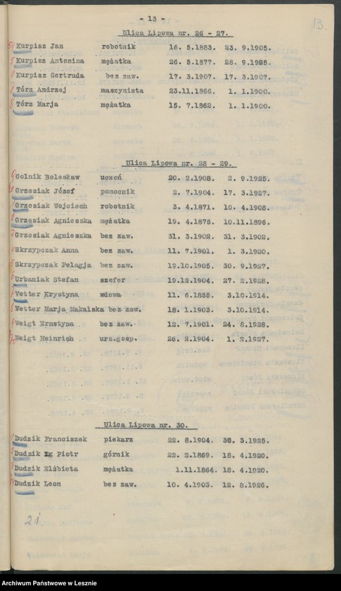 Obraz 16 z jednostki "[Obwód I - głosuje w Szkole Przemysłowo-Handlowej /listy wyborców/]"