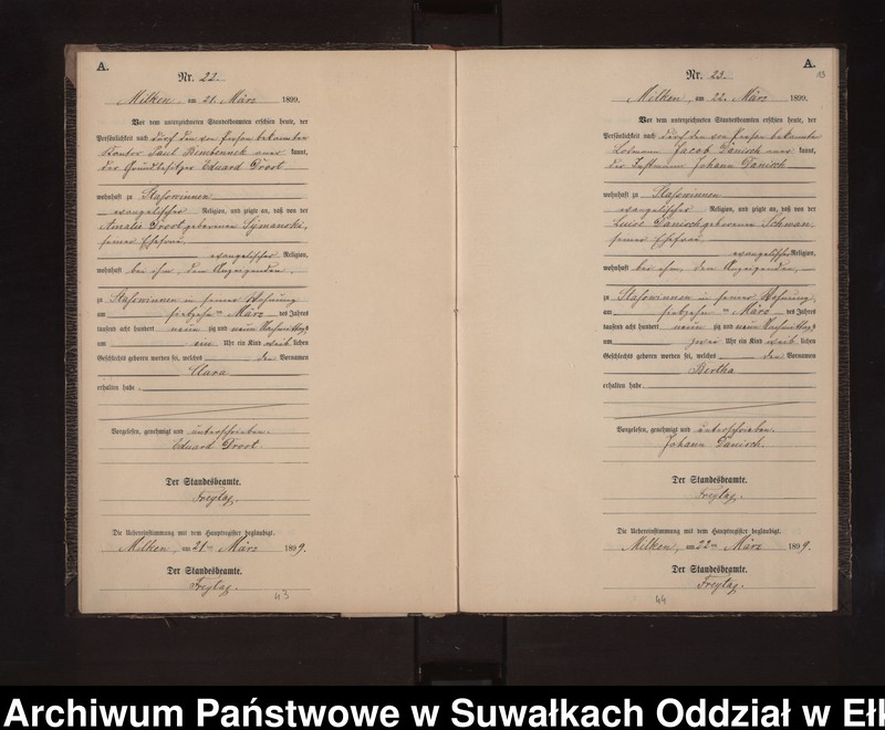 image.from.unit.number "Geburts-Neben-Register des Preussischen Standes-Amtes Stasswinnen Kreis Lötzen"