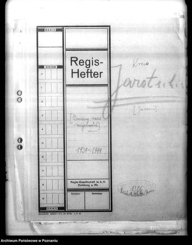 Obraz 4 z jednostki "Zmiany nazw miejscowości - Kreis Jarotschin, Jarocin"