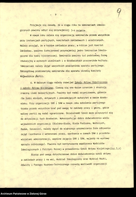 image.from.unit.number "Szkolenie partyjne. Wytyczne sekretariatu KC na lata 1988/1989, ocena przebiegu kampanii w latach 1976/1977, założenia na 1977/1978, informacja o szkoleniu 1978/1979, ocena szkolenia 1987/1988, ocena agitacji w 1978 r."