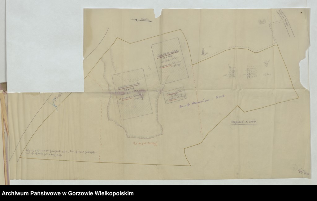 image.from.collection.number "Plany i projekty budowy stadionu sportowego przy Soldiner Strasse (ul. Konstytucji 3 Maja) z okresu 1925-1931."