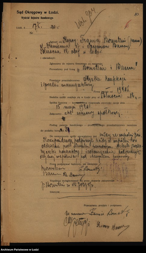 Obraz 12 z jednostki "Frania Bornstein i Szymon Baum – konfekcja męska i sprzedaż garderoby"