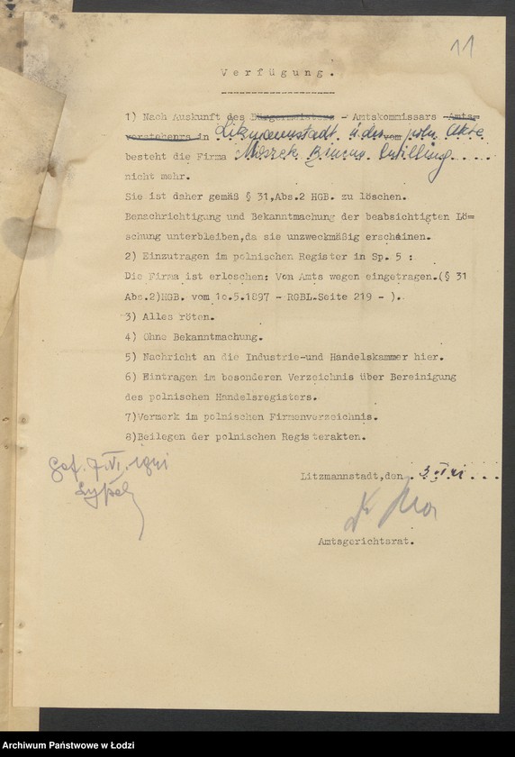 Obraz 13 z jednostki "Moszek Binen Zwilling - sprzedaż towarów manufakturowych"