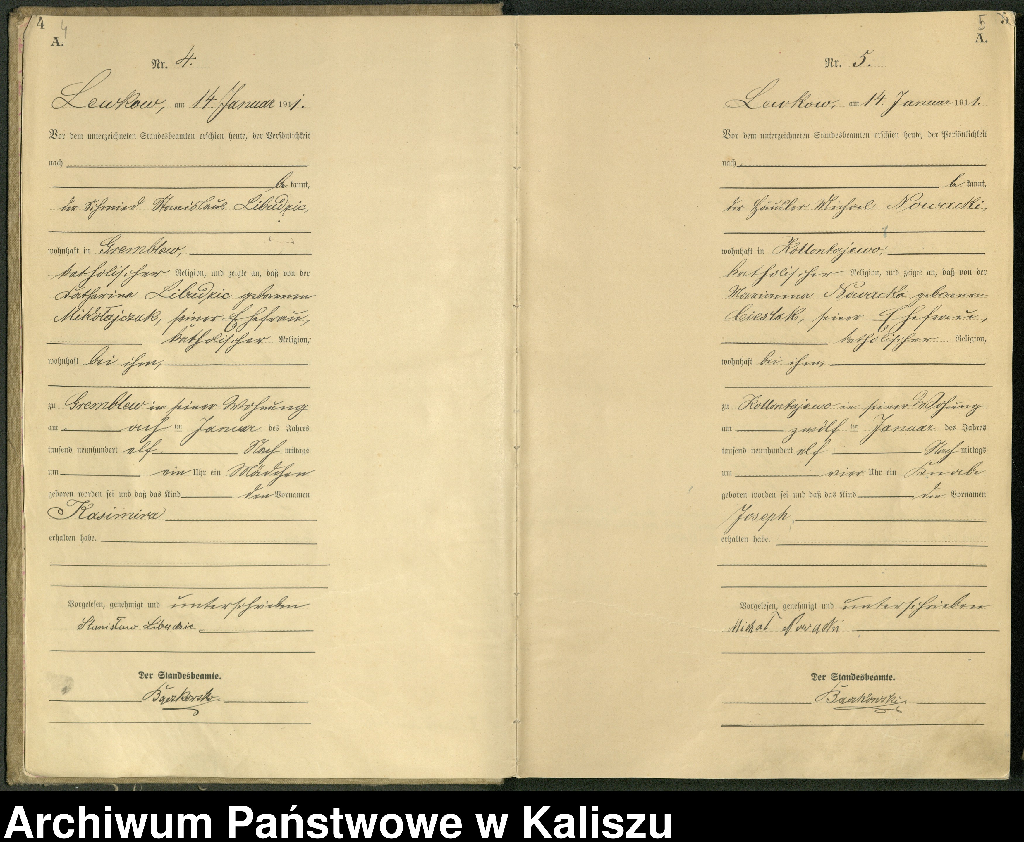 Skan z jednostki: [Księga urodzeń]