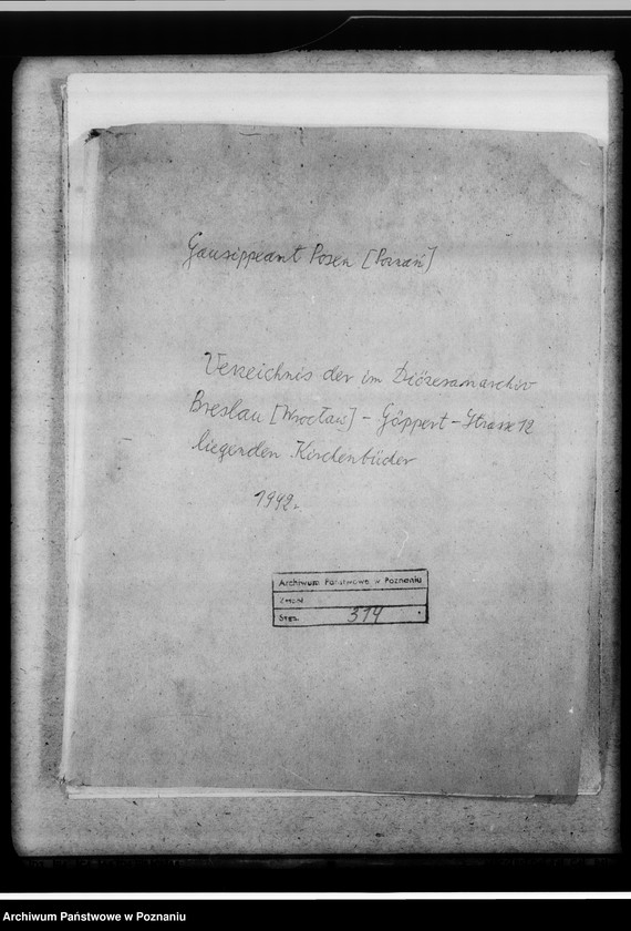 Obraz 4 z jednostki "Verzeichnis der Diözesenarchiv Breslau [Wrocław], Göpperstrasse 12 liegenden Kirchenbücher"