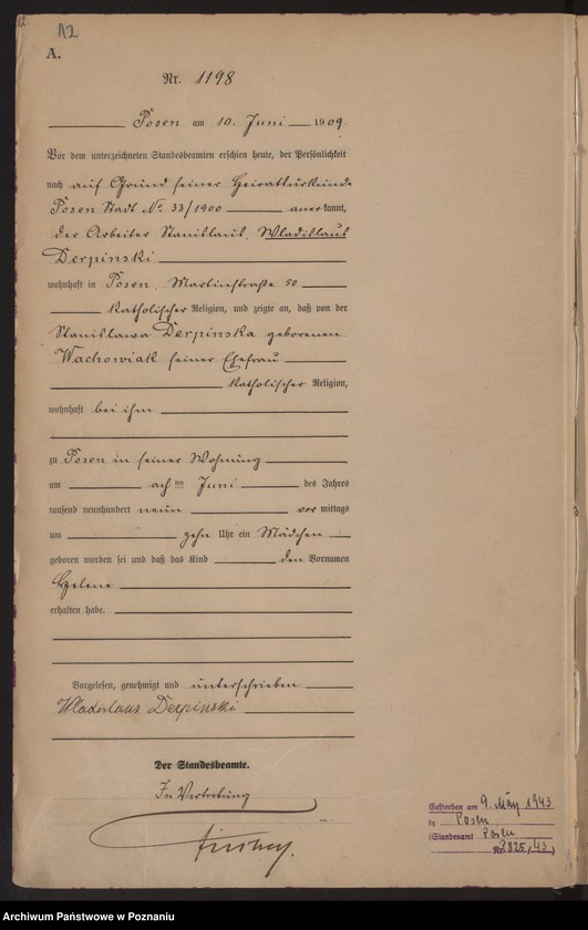 Obraz 14 z jednostki "Księga miejscowa urodzeń tom III [Rejestr główny urodzeń]"