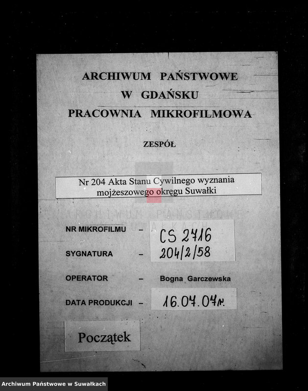 image.from.unit.number "[Dokumenty do akt małżeństw wyznania mojżeszowego okręgu bożniczego w Suwałkach]"