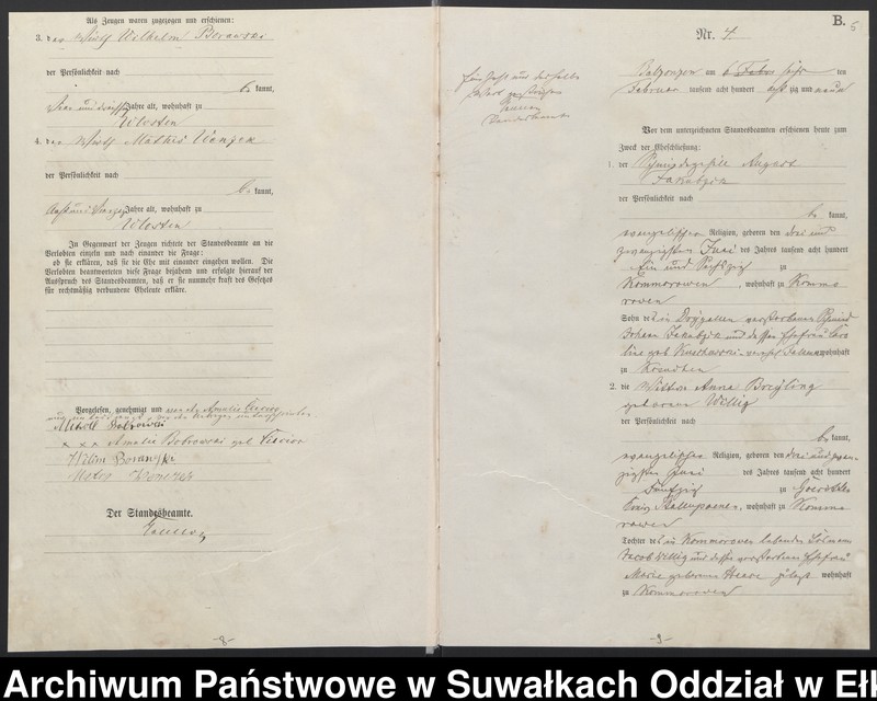 image.from.unit.number "Heiraths-Haupt-Register des Königlichen Preussischen Standes-Amtes Belzonzen Kreis Johannisburg"