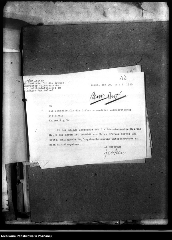 Obraz 16 z jednostki "Korespondencja w sprawie miejscowych Niemców, którzy zginęli w 1939 roku"