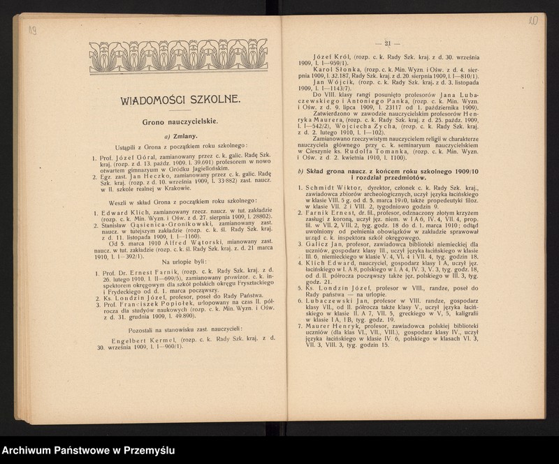 image.from.unit.number "XV Sprawozdanie dyrekcji c.k. gimnazjum polskiego w Cieszynie za rok szkolny 1909/10"
