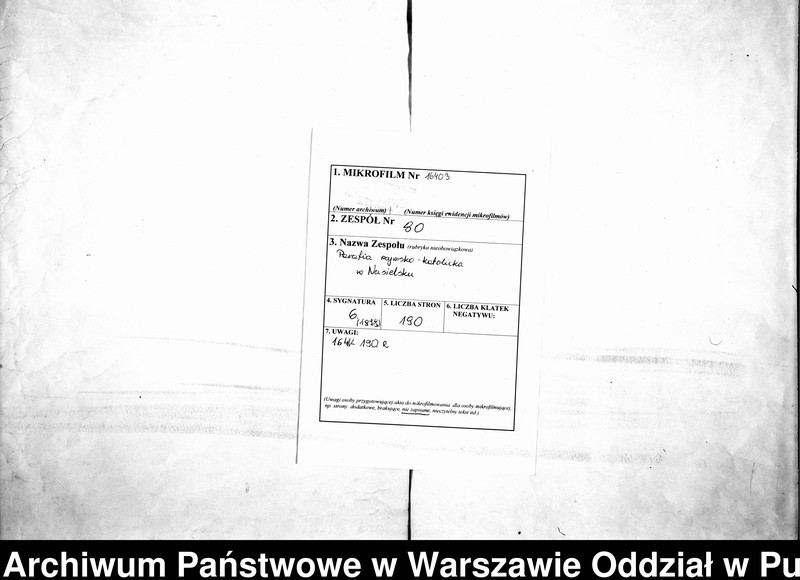 Obraz 2 z jednostki "Akta urodzeń, małżeństw i zgonów"