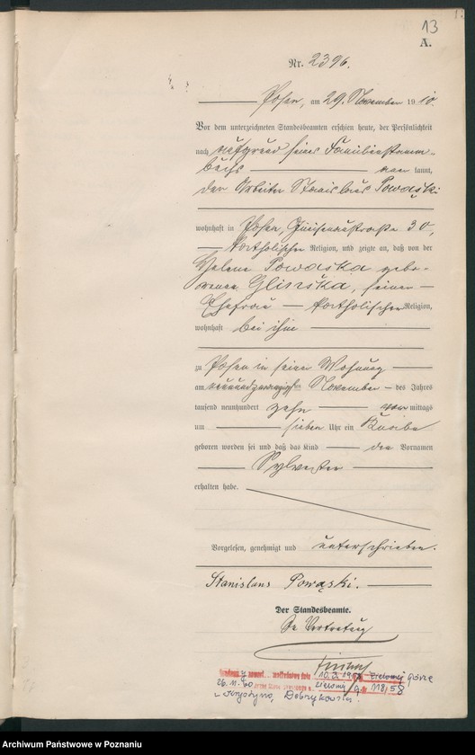 Obraz 14 z jednostki "Księga miejscowa urodzeń tom V [Rejestr główny urodzeń]"