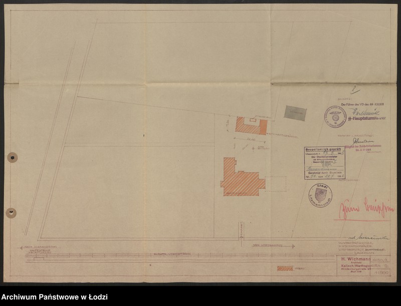 Obraz 9 z jednostki "Szkice budynków SS Unterführerschule przy ulicy Szczecińskiej w Łodzi"