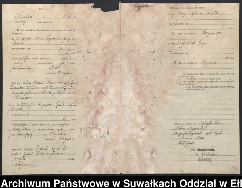 image.from.unit.number "Heiraths-Haupt-Register des Königlichen Preussischen Standes-Amtes Belzonzen Kreis Johannisburg"