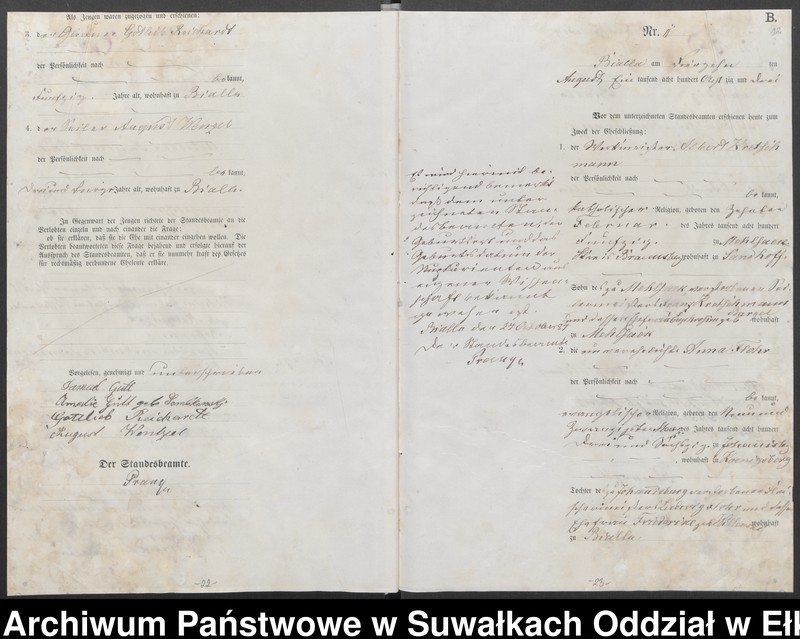 image.from.unit.number "Heiraths-Haupt-Register des Königlichen Preussischen Standes-Amtes Bialla Kreis Johannisburg"