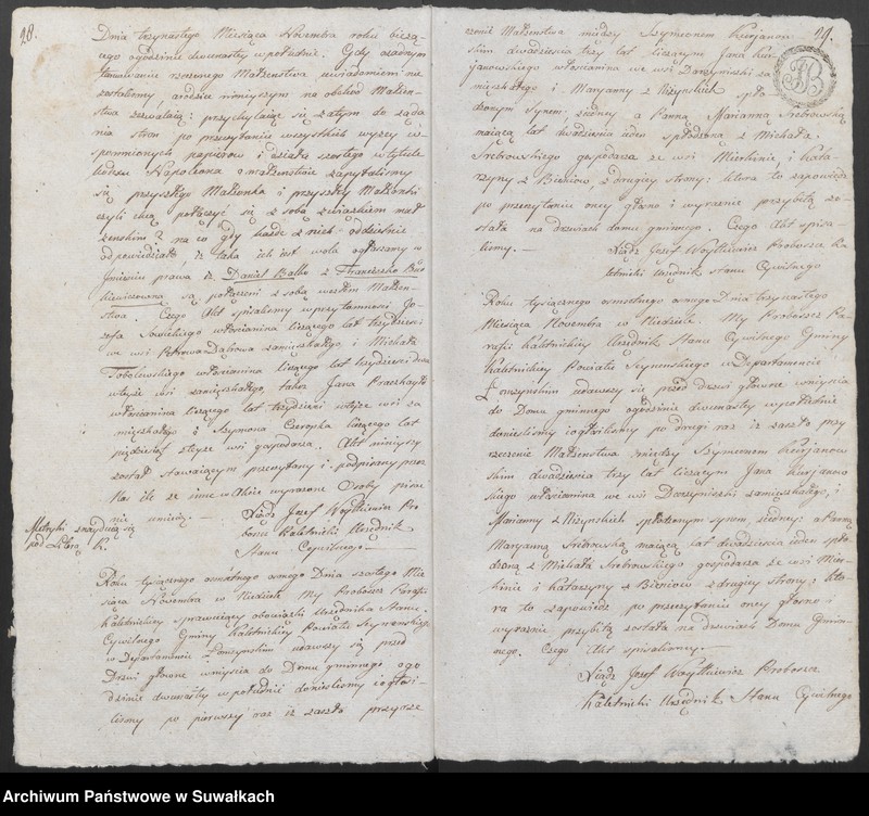 image.from.unit.number "Akta Małżeństwa Gminy Kaletnickiey z Roku 1808"