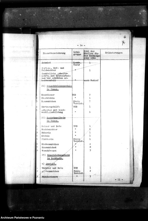 Obraz 10 z jednostki "Stellenplan [Budżet szkoły na lata 1940-1943]."