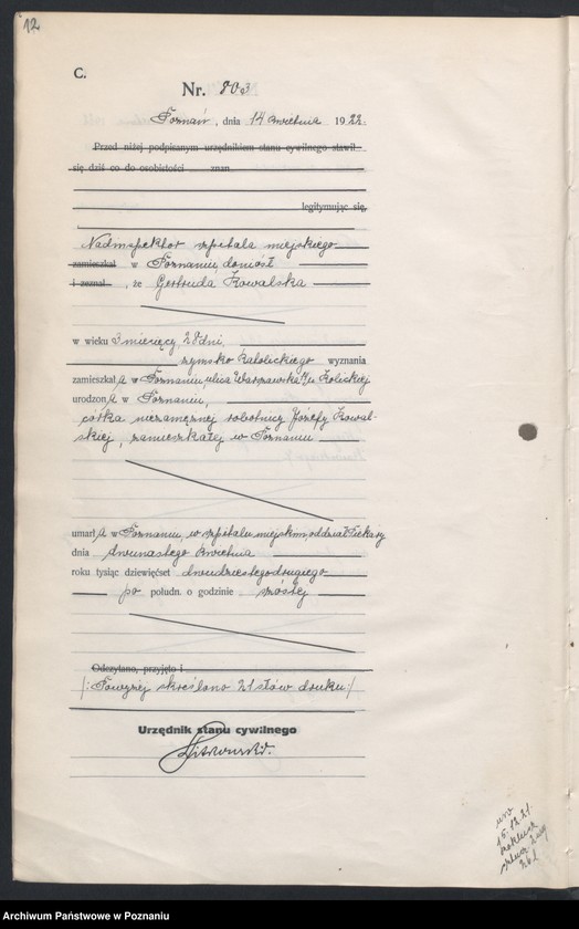 Obraz 14 z jednostki "Księga miejscowa zgonów tom II [Rejestr główny zgonów]"