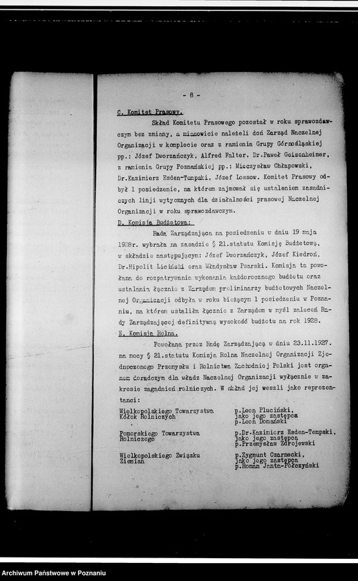 Obraz 12 z jednostki "Sprawozdania Naczelnej Organizacji Zjednoczonego Przemysłu i Rolnictwa Zachodniej Polski"