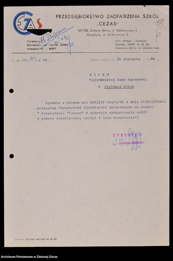 image.from.unit.number "Protokóły z posiedzeń Komisji Wychowania i Oświaty Wojewódzkiej Rady Narodowej w Zielonej Górze; Nr 1 - 2; 1 - 2"