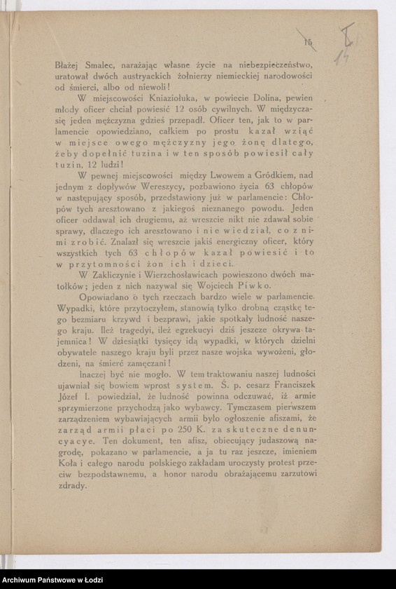 Obraz 14 z jednostki "[Broszura zawierająca treść wystąpienia posła Władysława Długosza]"