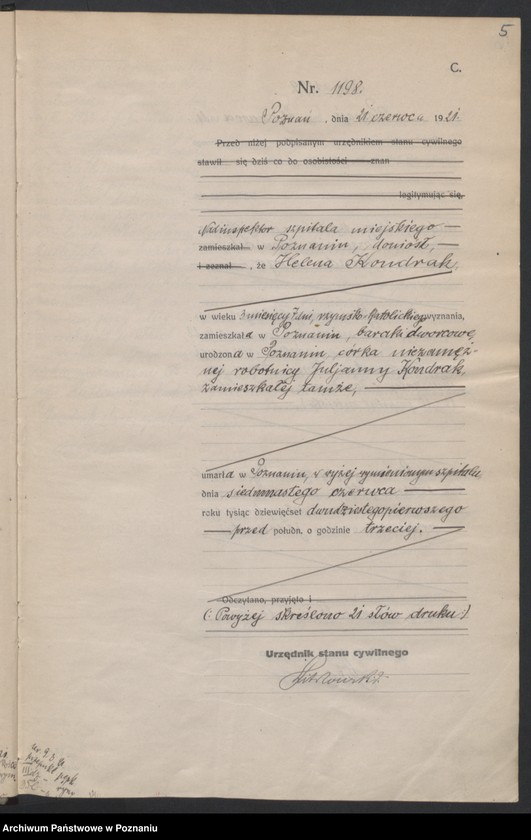 Obraz 7 z jednostki "Księga miejscowa zgonów tom III [Rejestr główny zgonów]"