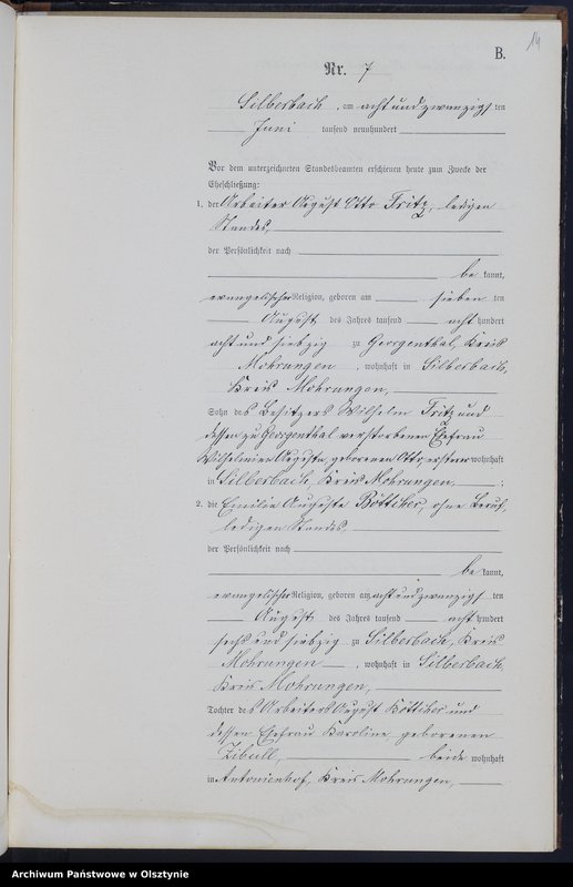 Obraz 16 z jednostki "Heiraths-Neben-Register Nr 1 - 17"