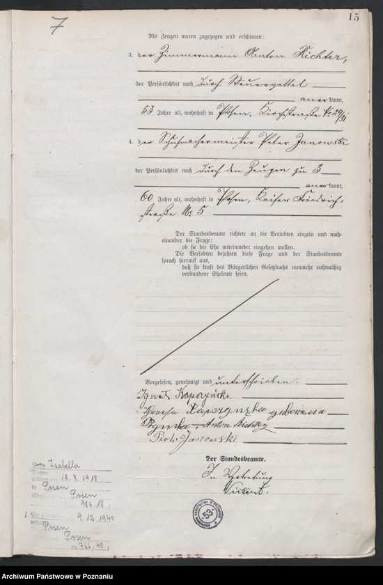 Obraz 16 z jednostki "Księga miejscowa małżeństw tom I [Rejestr główny małżeństw]"