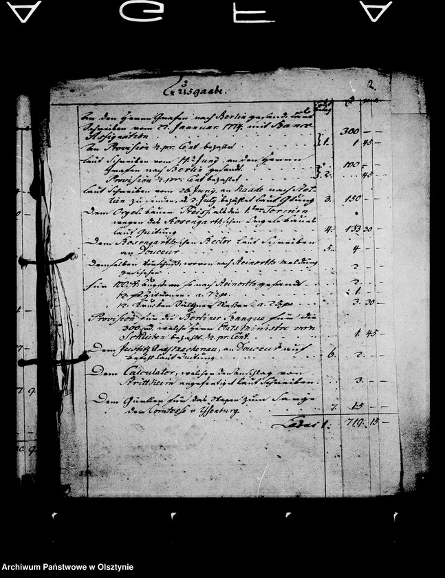 image.from.unit.number "/Geldrechnung der Frau Rgfin L. M. Lehndorff betr. Landkeim, Laserkeim, Strittkeim u. Labab mit Anordnungen u. Belägen/"