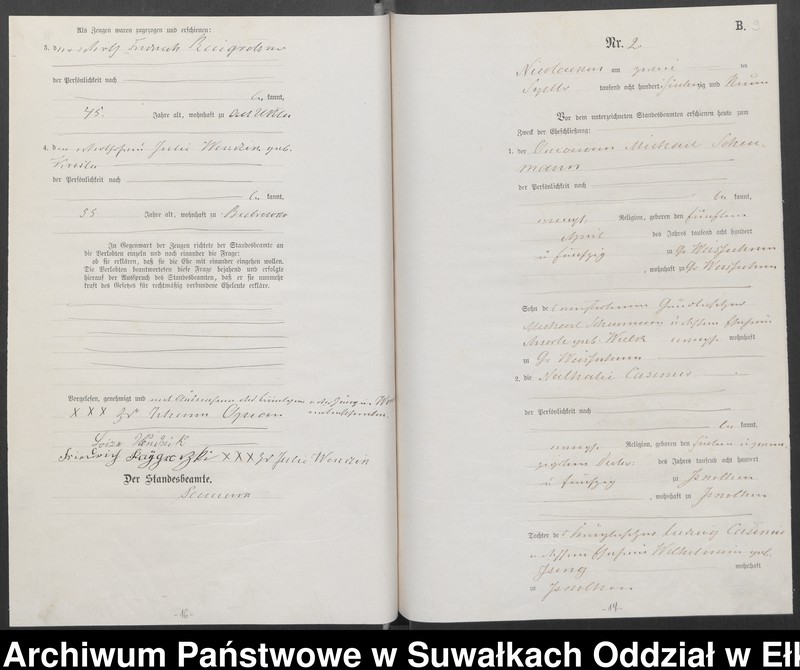 image.from.unit.number "Heiraths-Haupt-Register des Königlich Preussischen Standes-Amtes Forstrevier Nicolaiken Kreis Sensburg für das Jahr 1878 [do 1881]"