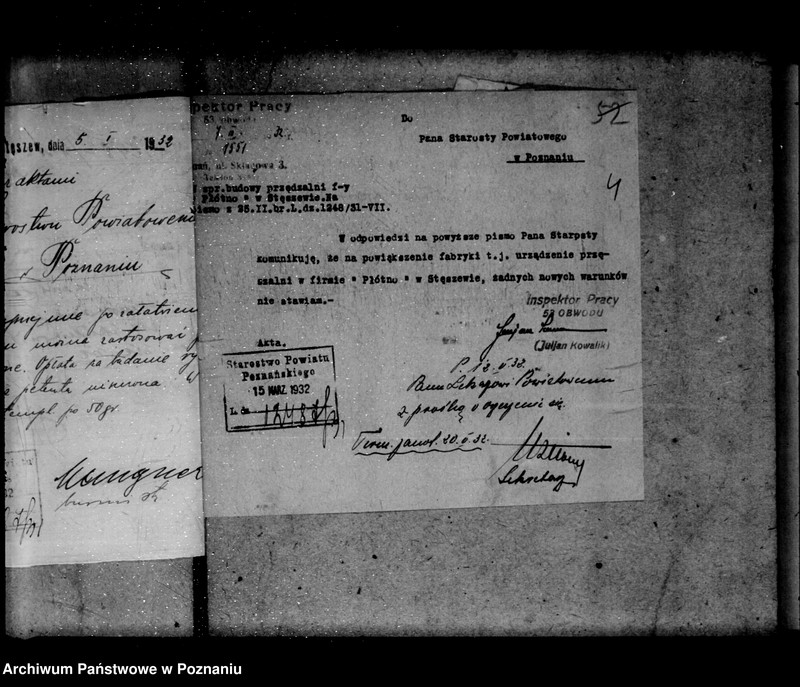 Obraz 9 z jednostki "Zatwierdzenie projektu urządzania zakładu przemysłowego Firmy Płótno S. Akcyjna W Stęszewie powiat poznański nr 516"
