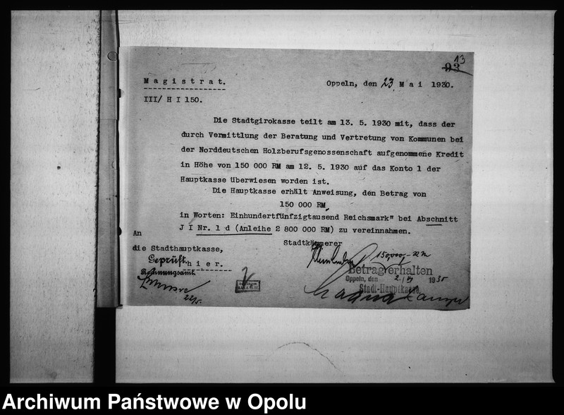 Obraz 17 z jednostki "Abschnitt J I. Kapitalien u[nd] Schuldenverwaltung Rechnungsjahr 1930"