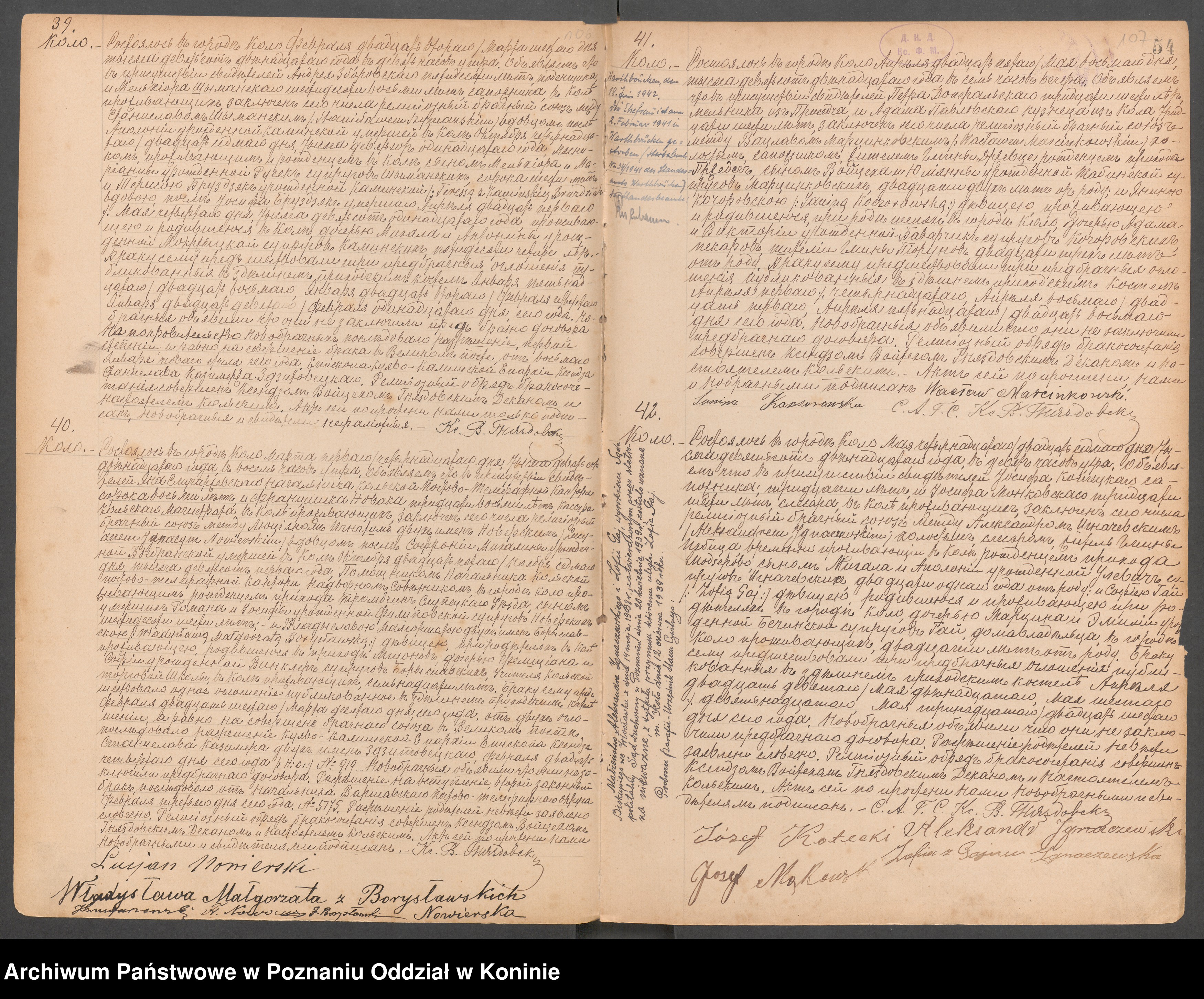 Skan z jednostki: Księga akt małżeństw [...] [za lata] 1909-1921 [unikat]