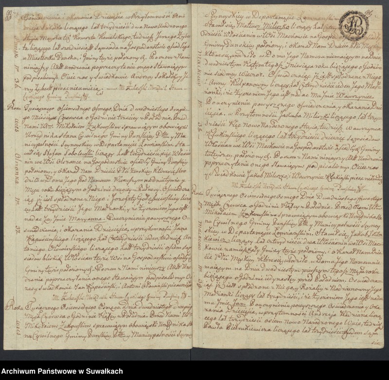 image.from.unit.number "Akta urodzonych gminy puńskiey rok 1808"