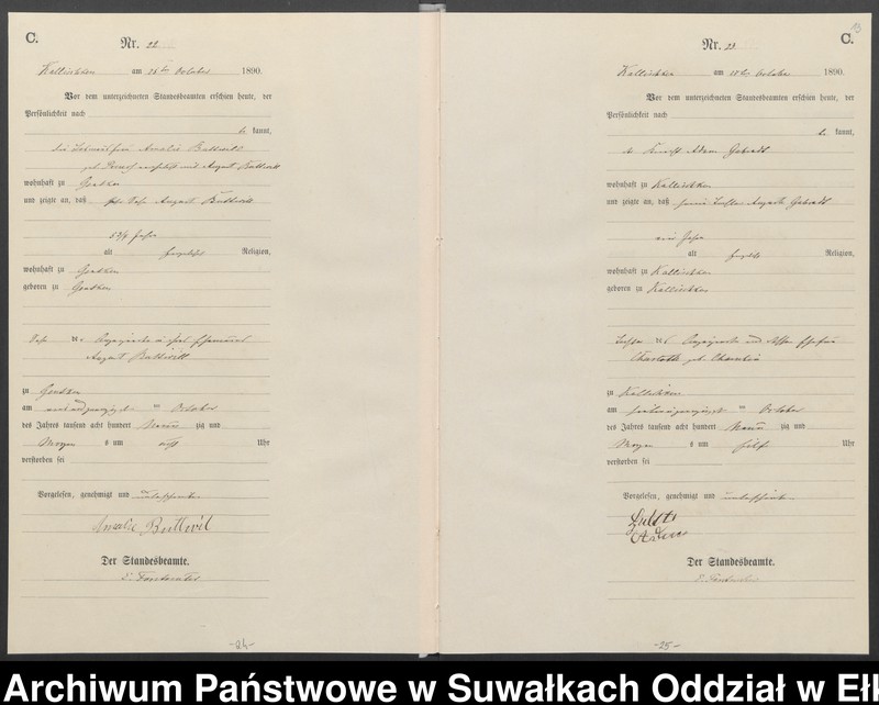 image.from.unit.number "Sterbe-Haupt-Register des Königlichen Preussischen Standes-Amtes Kallischken Kreis Johannisburg"