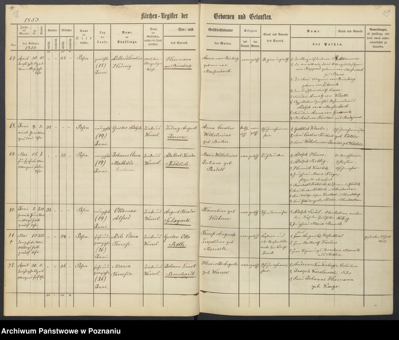 Obraz 12 z jednostki "Verzeichniss der Gebornen und Getauften, Getrauten, Verstorbenen"