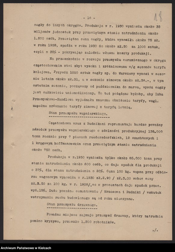 image.from.unit.number "[Stan przemysłu w okręgu częstochowskim Referat Towarzystwa Przemysłowców Okręgu Częstochowskiego z dn. 2.II.1931 r.]"