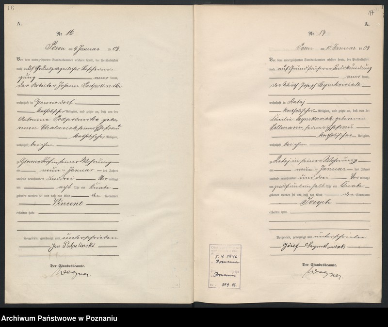 Obraz 11 z jednostki "Księga urodzeń tom I"