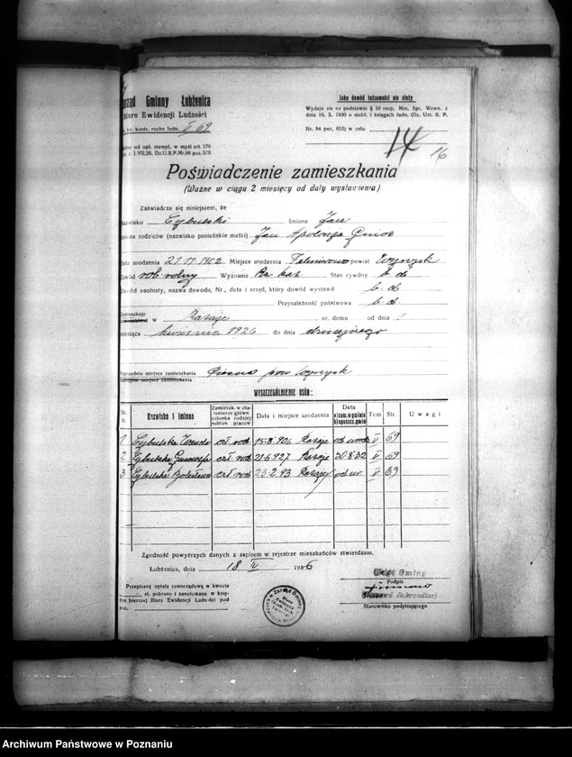 Obraz 20 z jednostki "Majątek Łobżenice powiatu wyrzyskiego odprawy z art. 44 ustawy o wykonaniu reformy rolnej"