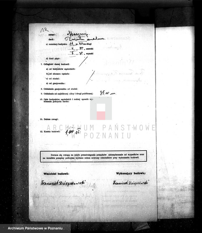 Obraz 17 z jednostki "Zatwierdzenie zakładu przemysłowo /rzeźni/ Far. Dzięgielewski w Marunowie pow. czarnkowski"